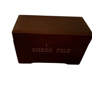 Vintage Wooden Check File Box Made in Japan